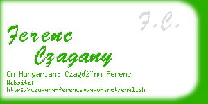 ferenc czagany business card